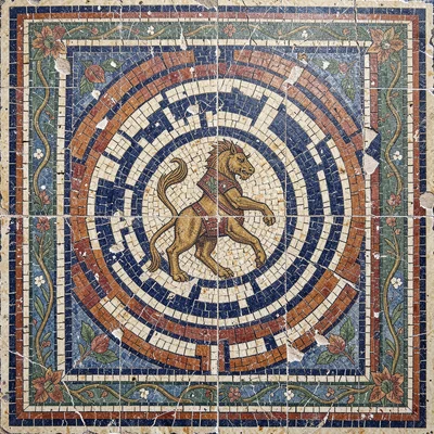 Labyrinth minotaur mosaic