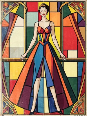 Mondrian color block evening