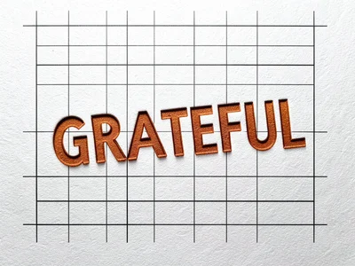 Letterpress GRATEFUL printed deep on thick cotton paper, autumn ink color