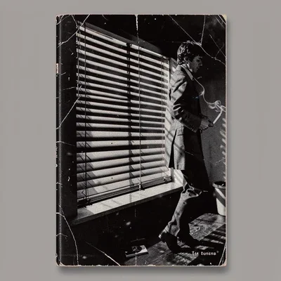 Venetian blinds casting striped shadows