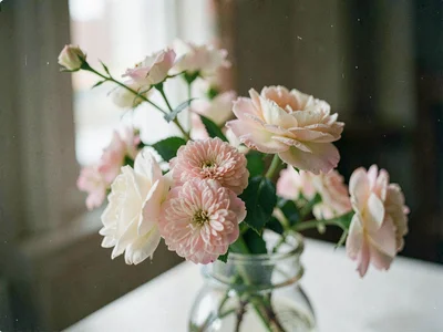 Still life flowers soft period feeling