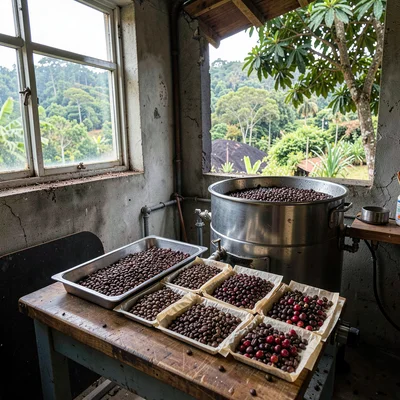 Small-Lot Sample Roaster with Cooling Tray Extended