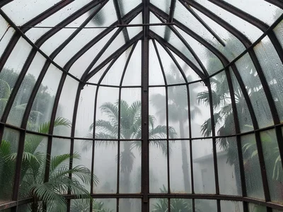 Steam Through Frosted Exterior Glass