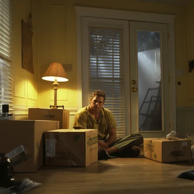 Film still amazon delivery worker. Movie directed by