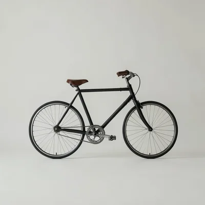 Bicycle in Bauhaus style, frame as geometric lines, wheels as perfect circles