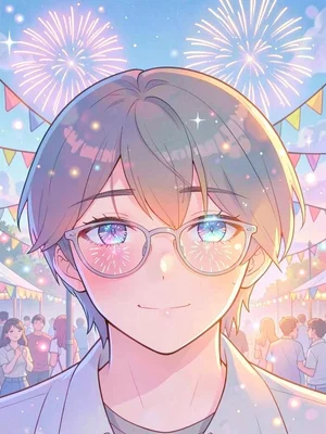 Fireworks reflected in eyes