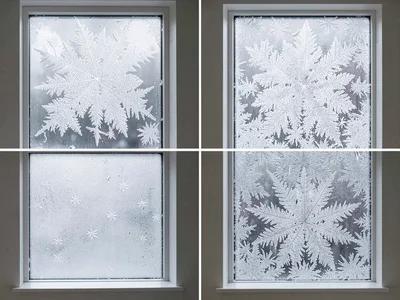 Window frost at different magnifications