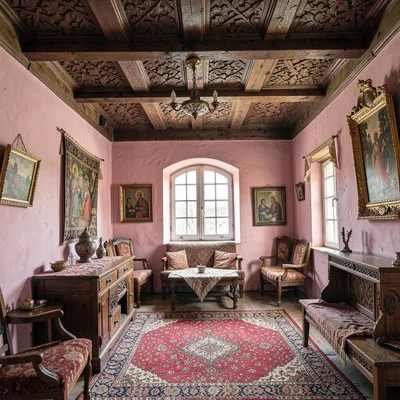 Historical layers visible simultaneously in Plovdiv, Bulgaria, revival-era house