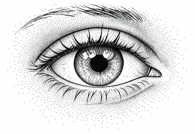 Human eye stippled