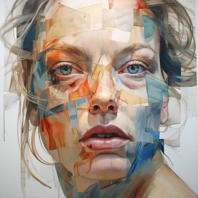 Painting portrait by Jenny Saville. lisa simpson