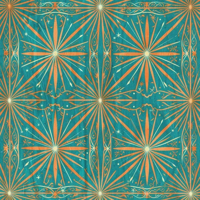 Atomic starburst turquoise orange