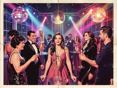 Disco seventies champagne party