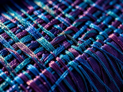 Silk charmeuse satin weave under raking light, long float threads creating mirro