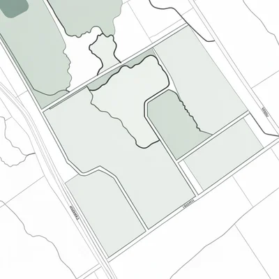 overhead map of trails and hides, schematic minimal