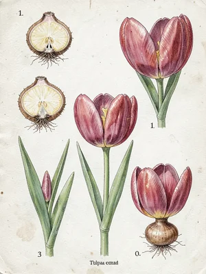 Tulipa gesneriana botanical plate