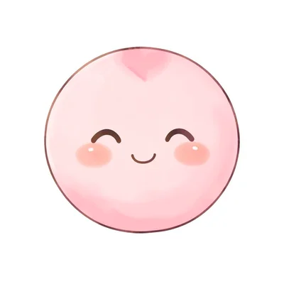 Kawaii peach with rosy cheeks