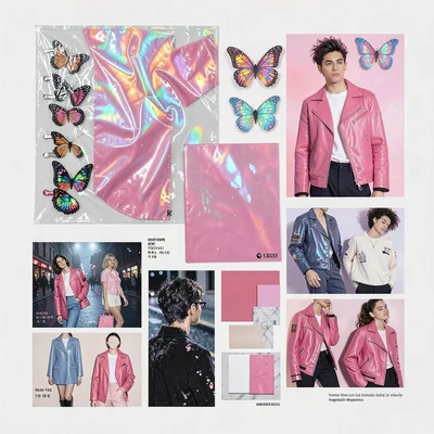 Y2K plastic butterfly iridescent