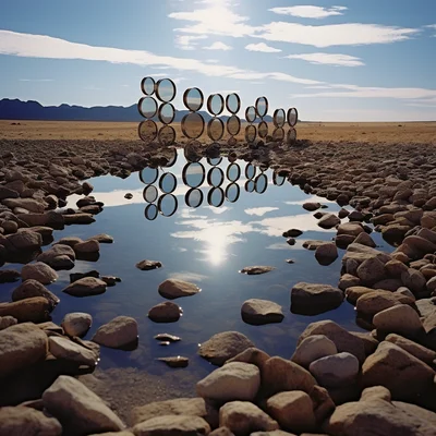 Land Art Photo by Andy Goldsworthy A grid of mirrors