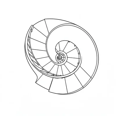 Spiral staircase continuous line
