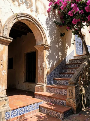 Talavera-Tiled Stair Risers