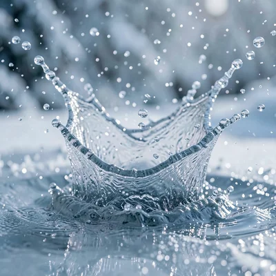 Water splash frozen