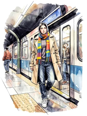 Metro trench colorful scarf
