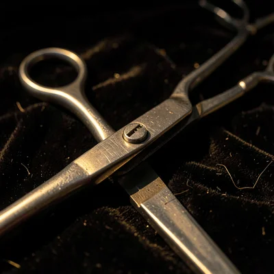 Hinge Macro — Scissors Joint in Raking Light