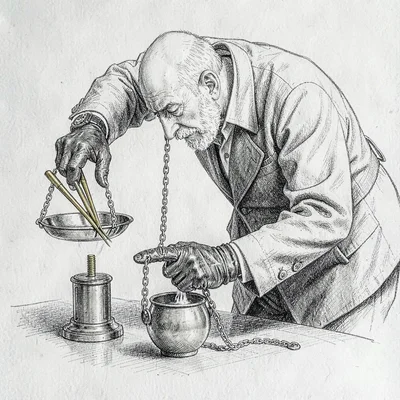 The locksmith bends over an unseen tumbler, brass picks fanned in leather-gloved