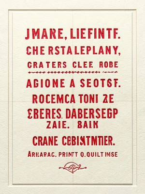 Letterpress Christmas card with deep impression, red ink on cream, traditional t