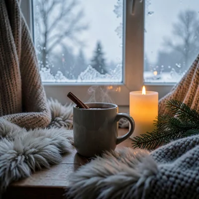 Hot Chocolate with Cinnamon by Window