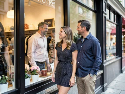 Window shopping couple