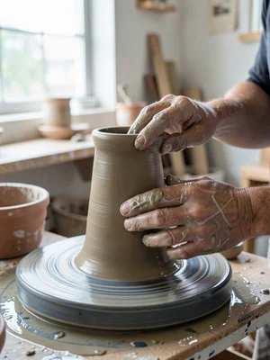 Slip-Covered Hands Pulling Cylinder Walls