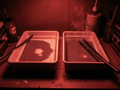 Two Trays: Developer and Stop Bath