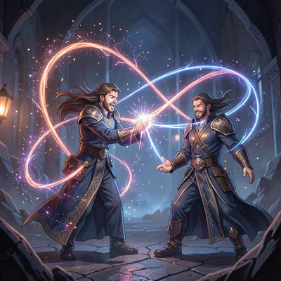 Magic spell effect illustration, mind control spell, psychic tendrils connecting