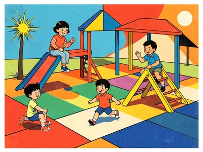 Retro geometric playground