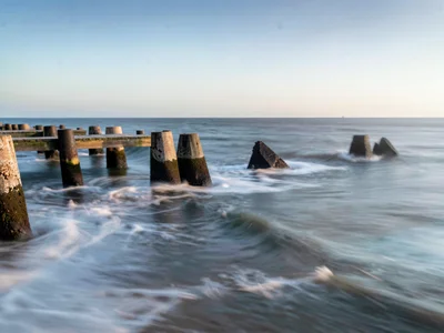 Water movement around pier pilings