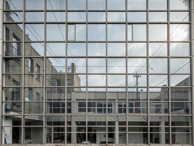 Factory window industrial grid