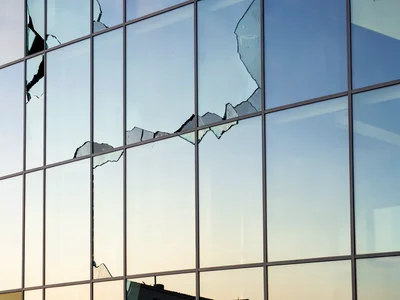 Gradient reflection broken by window frames