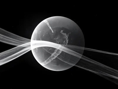 Air flowing around sphere showing separation and wake