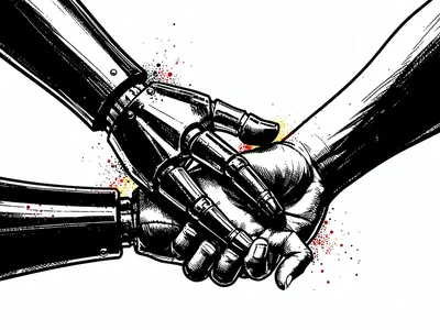AI anxiety robot human hands