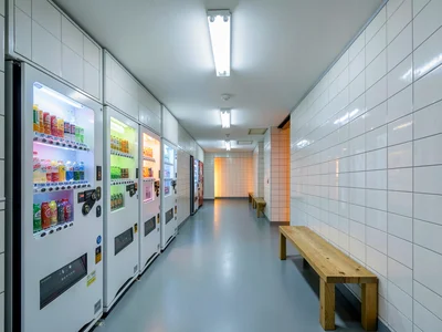 Vending Machine Corridor Night Glow