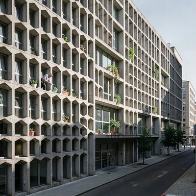 Planned city photography, modernist urbanism, A government office building with 