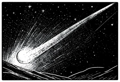 Comet scratchboard