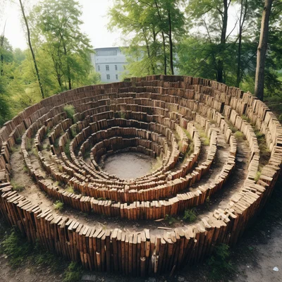 Land Art Photo by Andy Goldsworthy A spiral made from