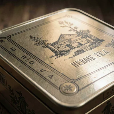 Tin Lithograph Surface Detail Close-Up
