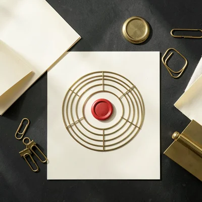 Paper Clip Concentric Circles with Wax Accent