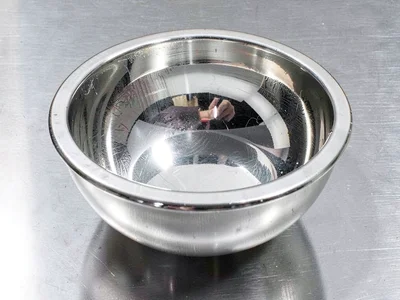 Silver bowl interior reflection