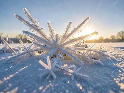 Frost destroyed by sun in progress