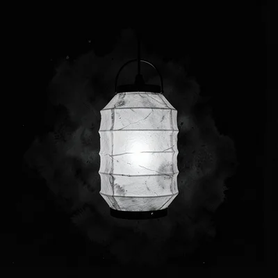 Stark minimalist composition, high contrast black and white tones, A paper lante