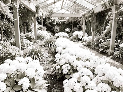 Botanical garden as white abundance